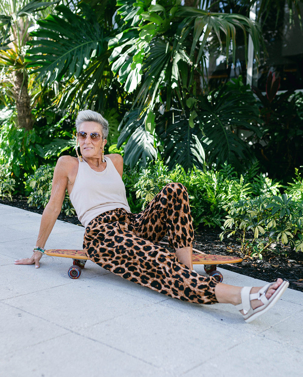 Leopard palazzo pants flowy fit#color_leopard