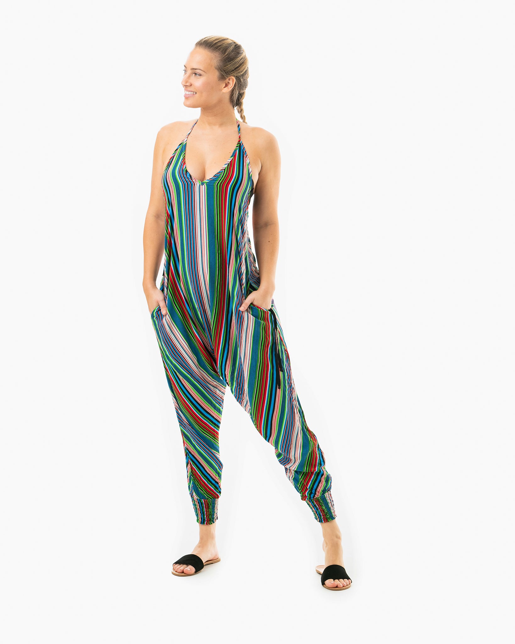 mens dance pants#color_blue stripes