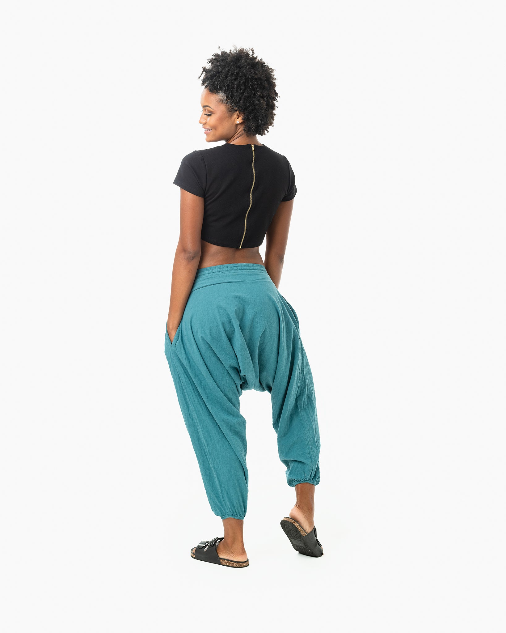 harem trousers#color_turquoise