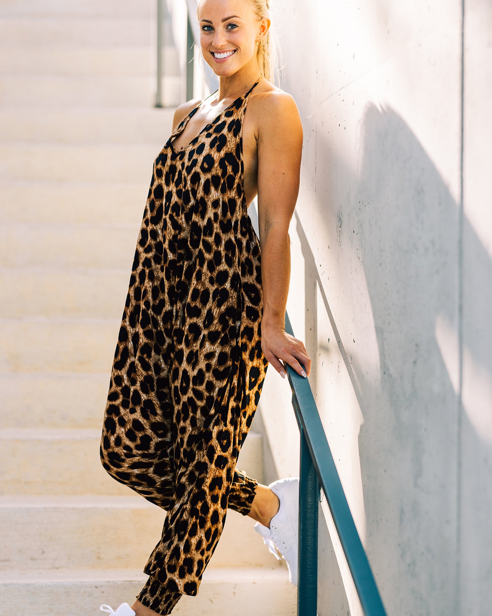 model wearing leopard one piece #color_leopard