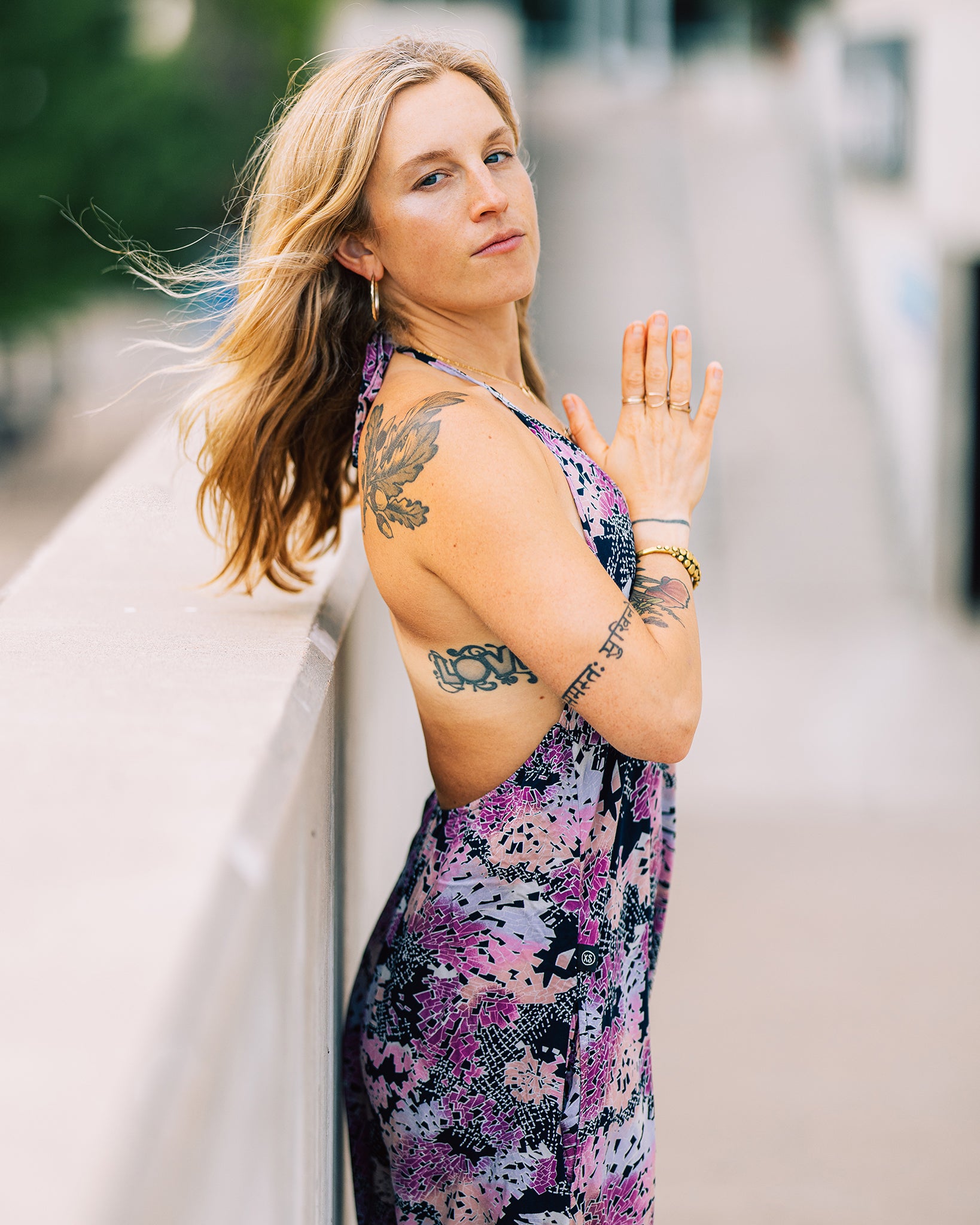 close up rainbow print jumpsuit #color_digital rainbow