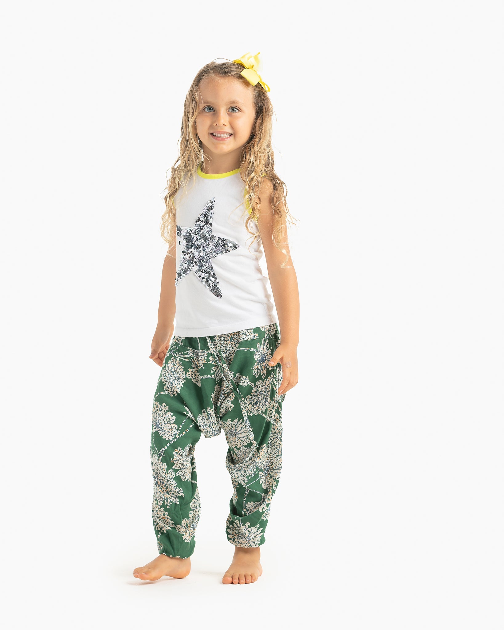 Dragon Fly Harem Pants (Light Tones of Blu/Green)
