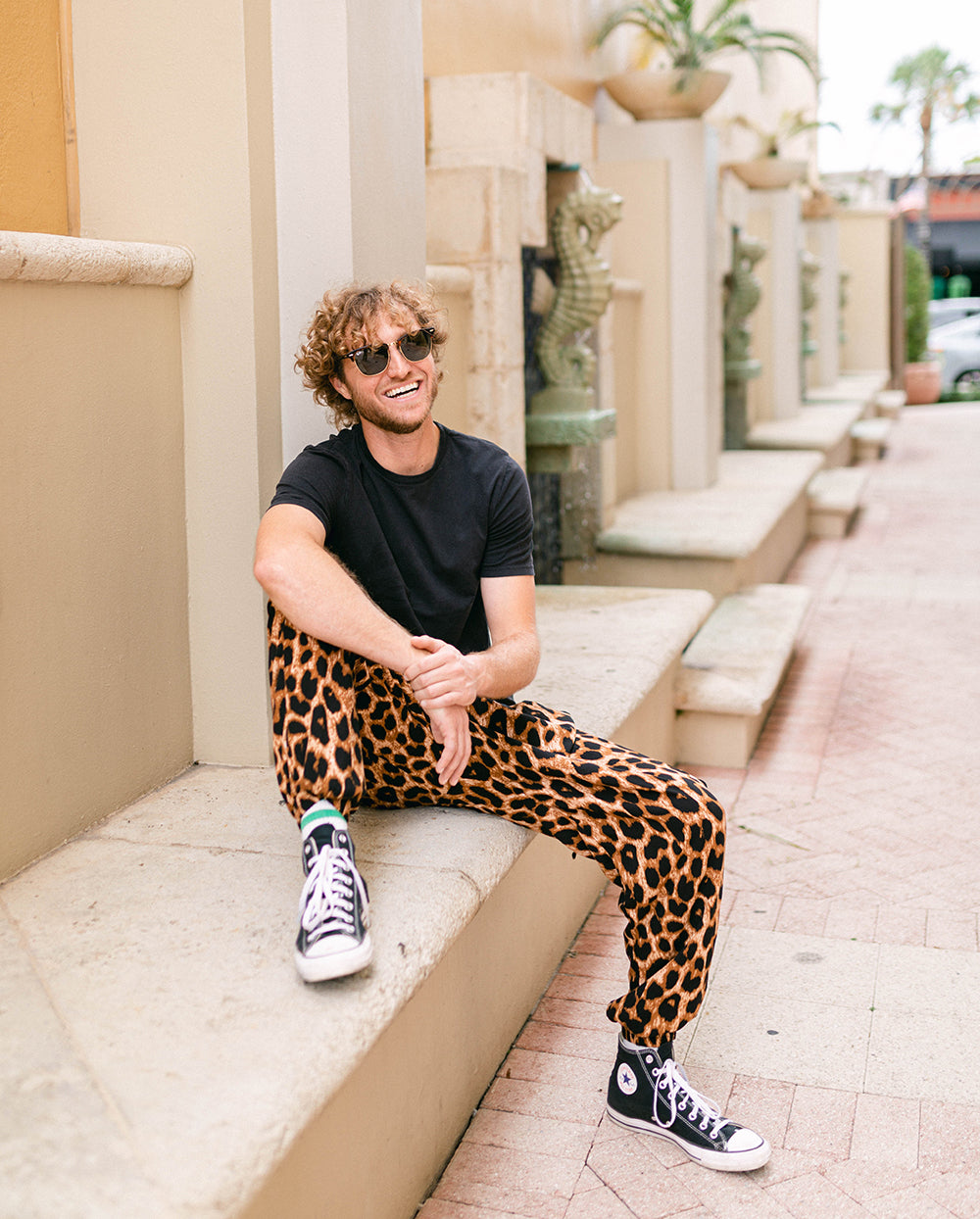 Leopard print yoga stretch pants#color_leopard 