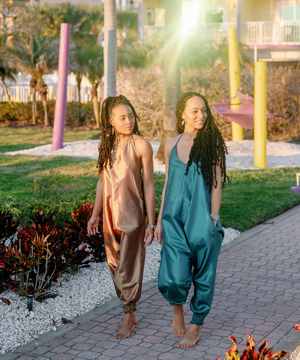100% Rayon Metallic Savannah Jumpsuit