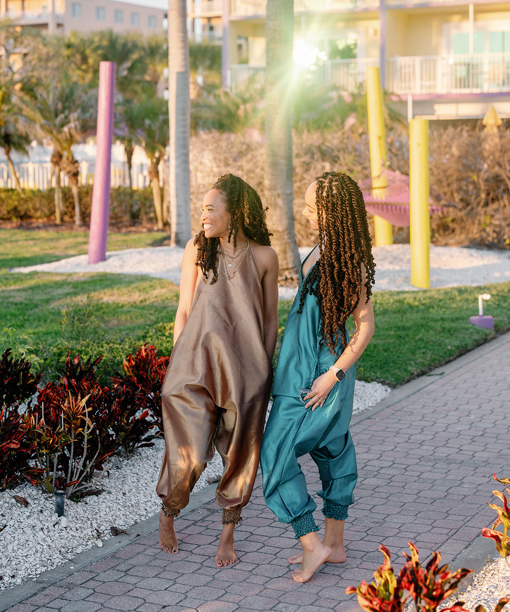 100% Rayon Metallic Savannah Jumpsuit