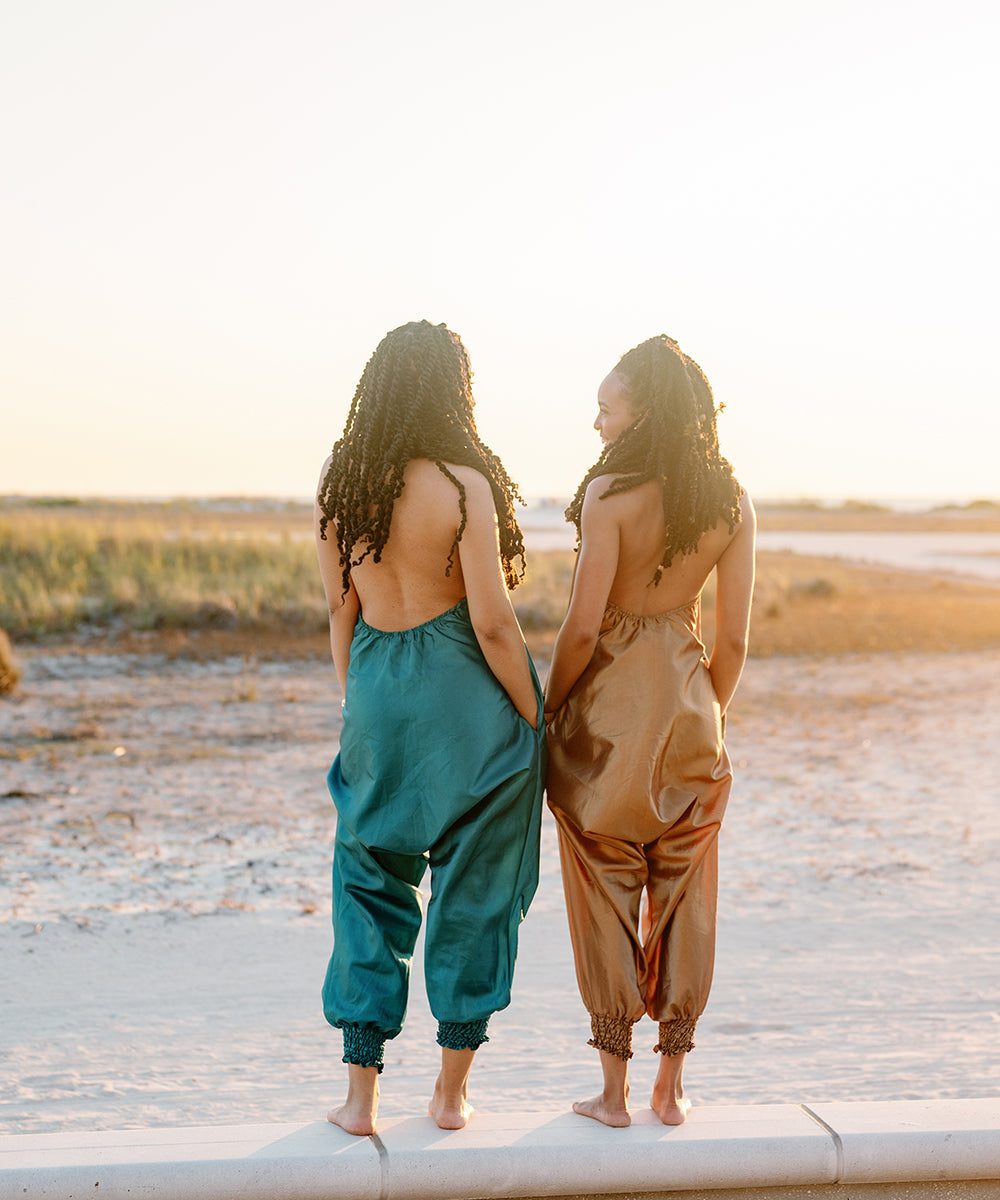 100% Rayon Metallic Savannah Jumpsuit
