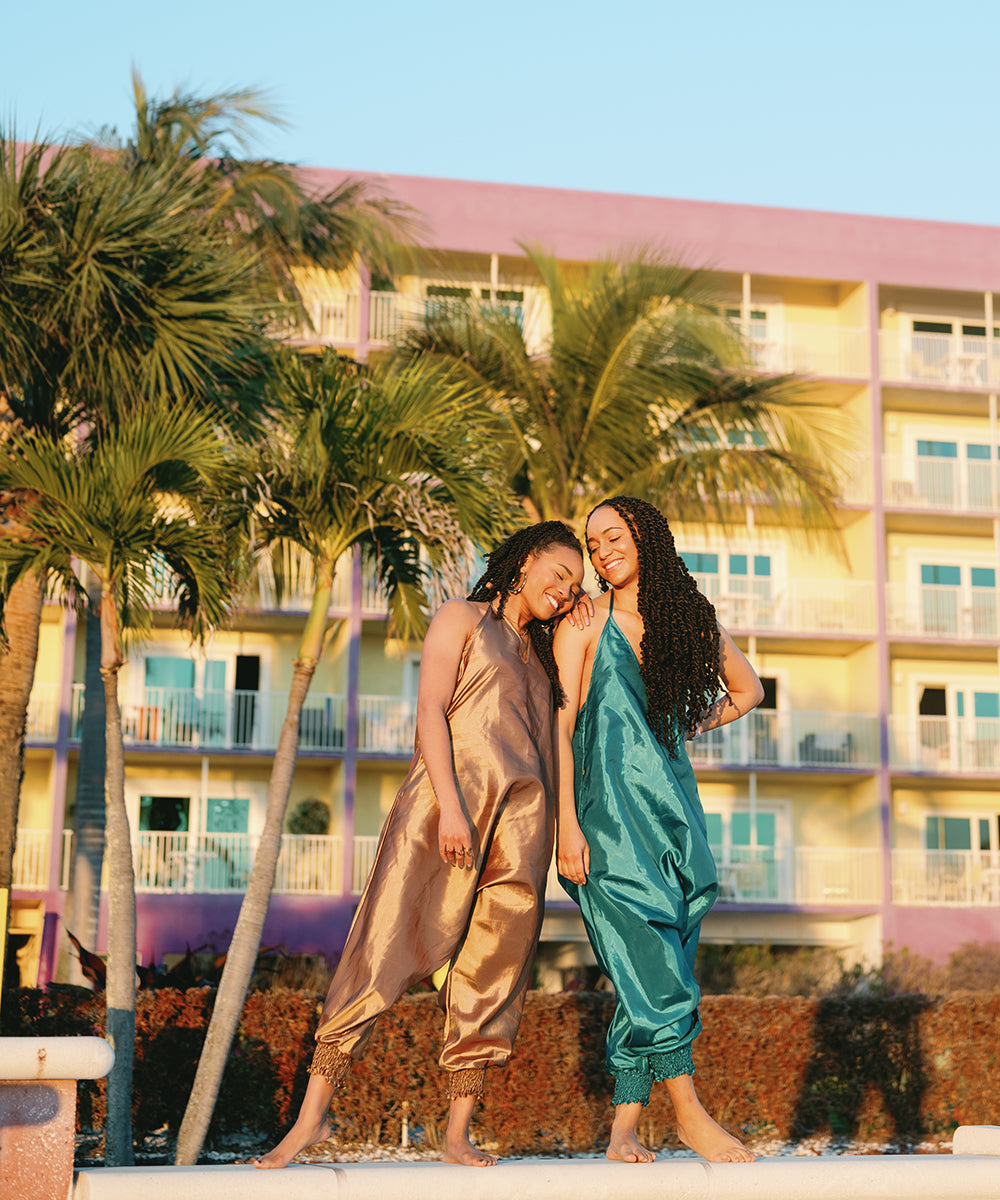 100% Rayon Metallic Savannah Jumpsuit