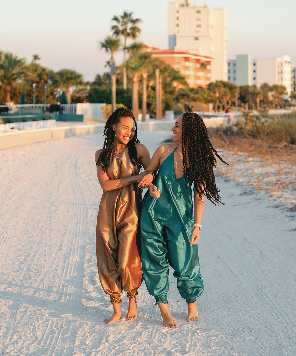 100% Rayon Metallic Savannah Jumpsuit