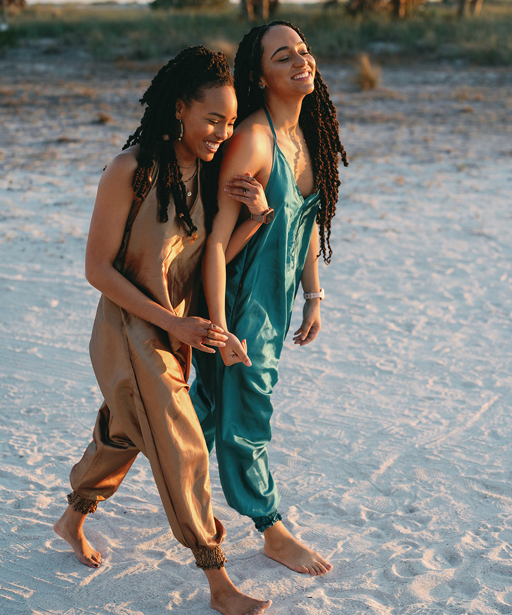 100% Rayon Metallic Savannah Jumpsuit