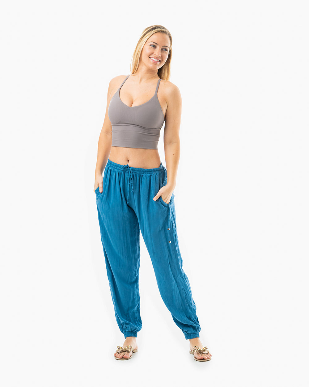 plus size pants #color_blue jay