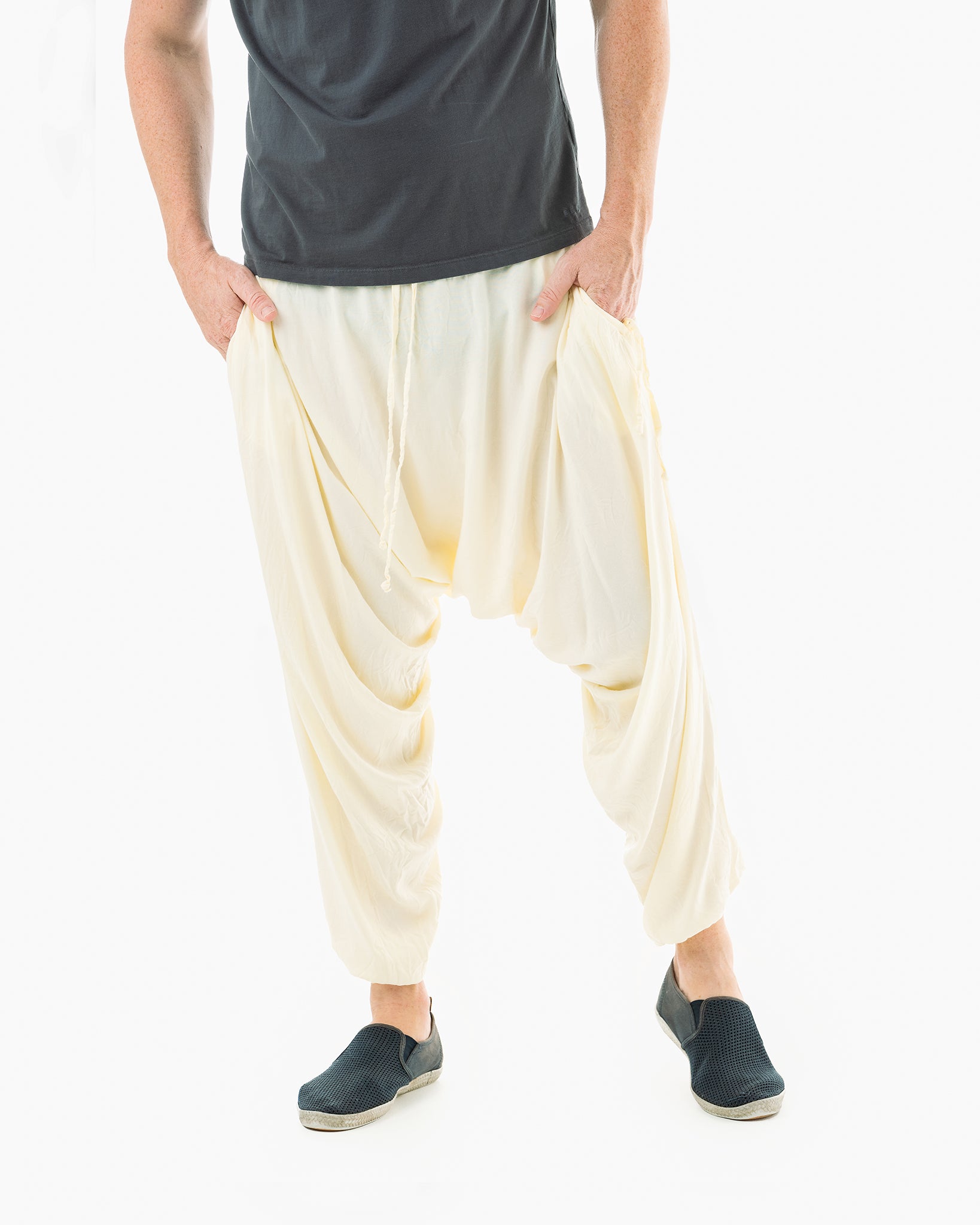 harem pants men#color_Crème