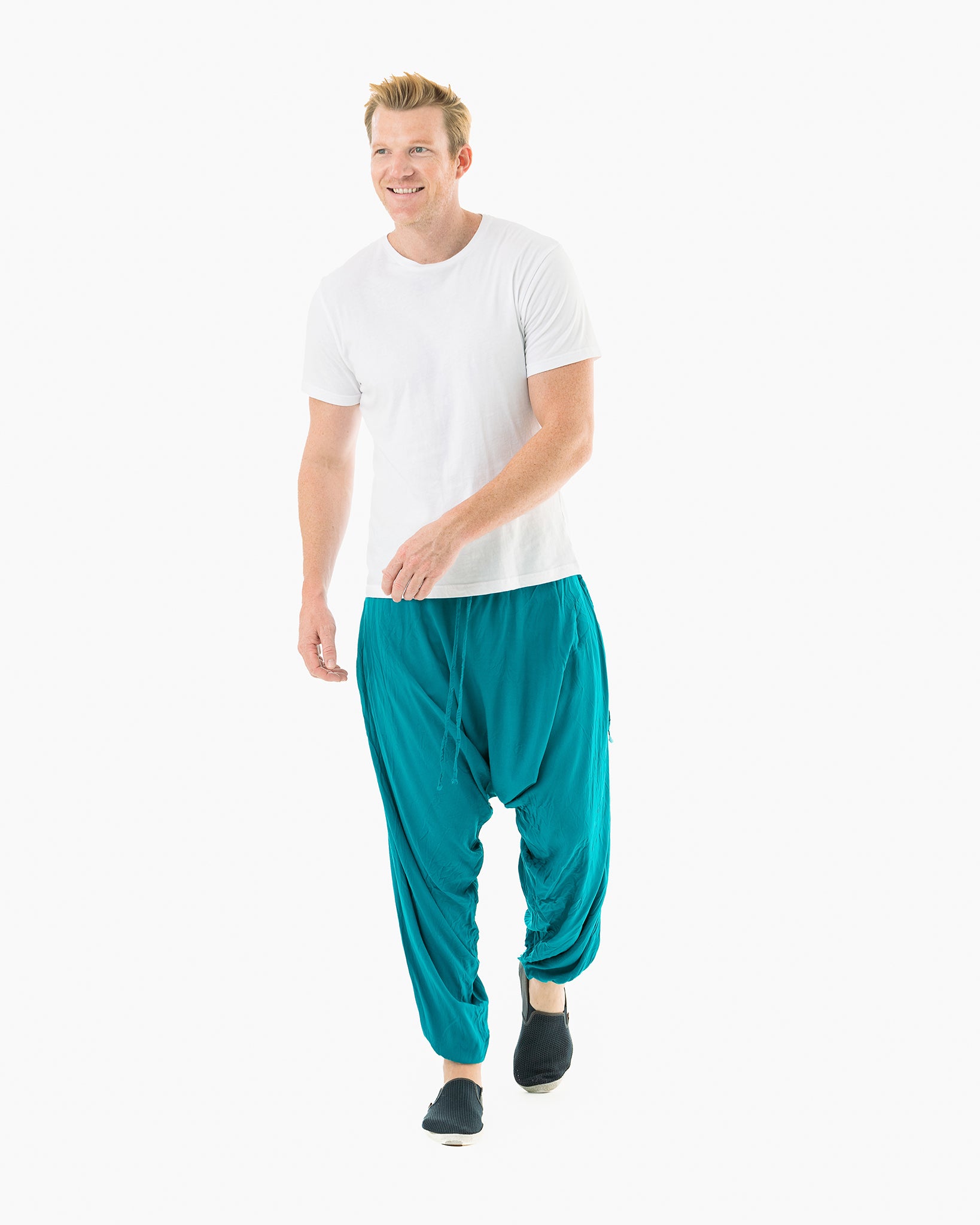 Mens harem pants#color_sky