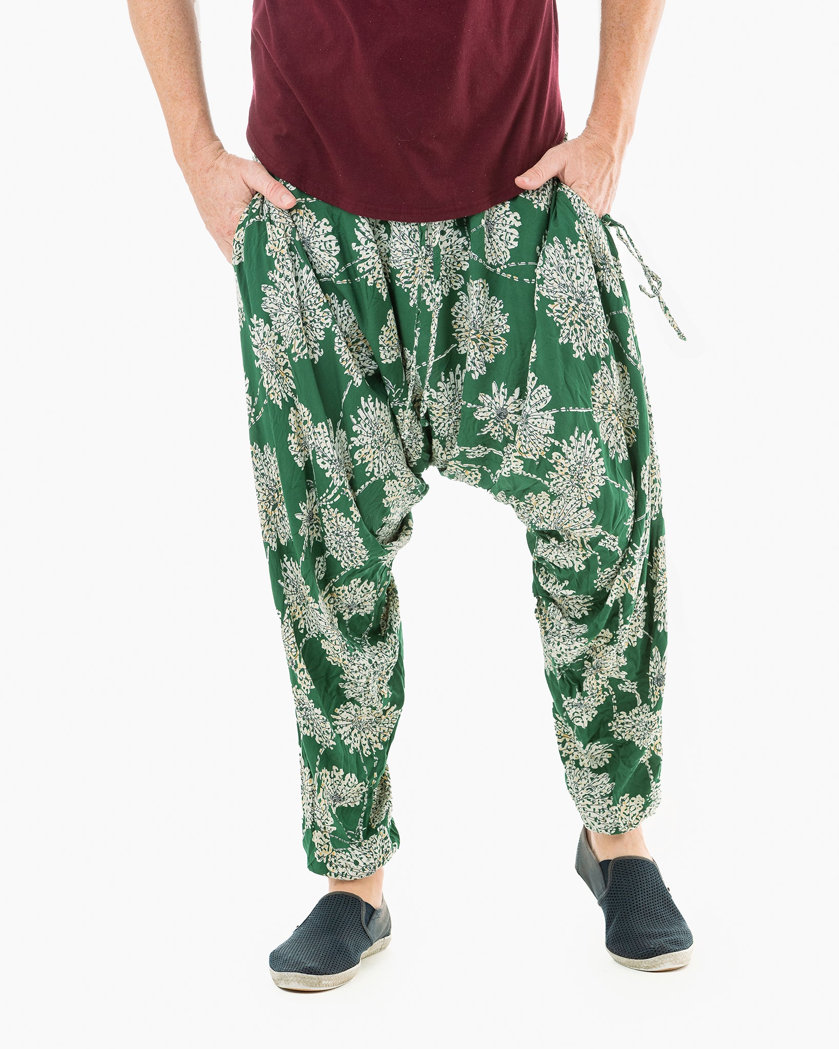 Christian speer Wanten Thai Harem Pants | Floral Print | Shop Online @ Buddha Pants