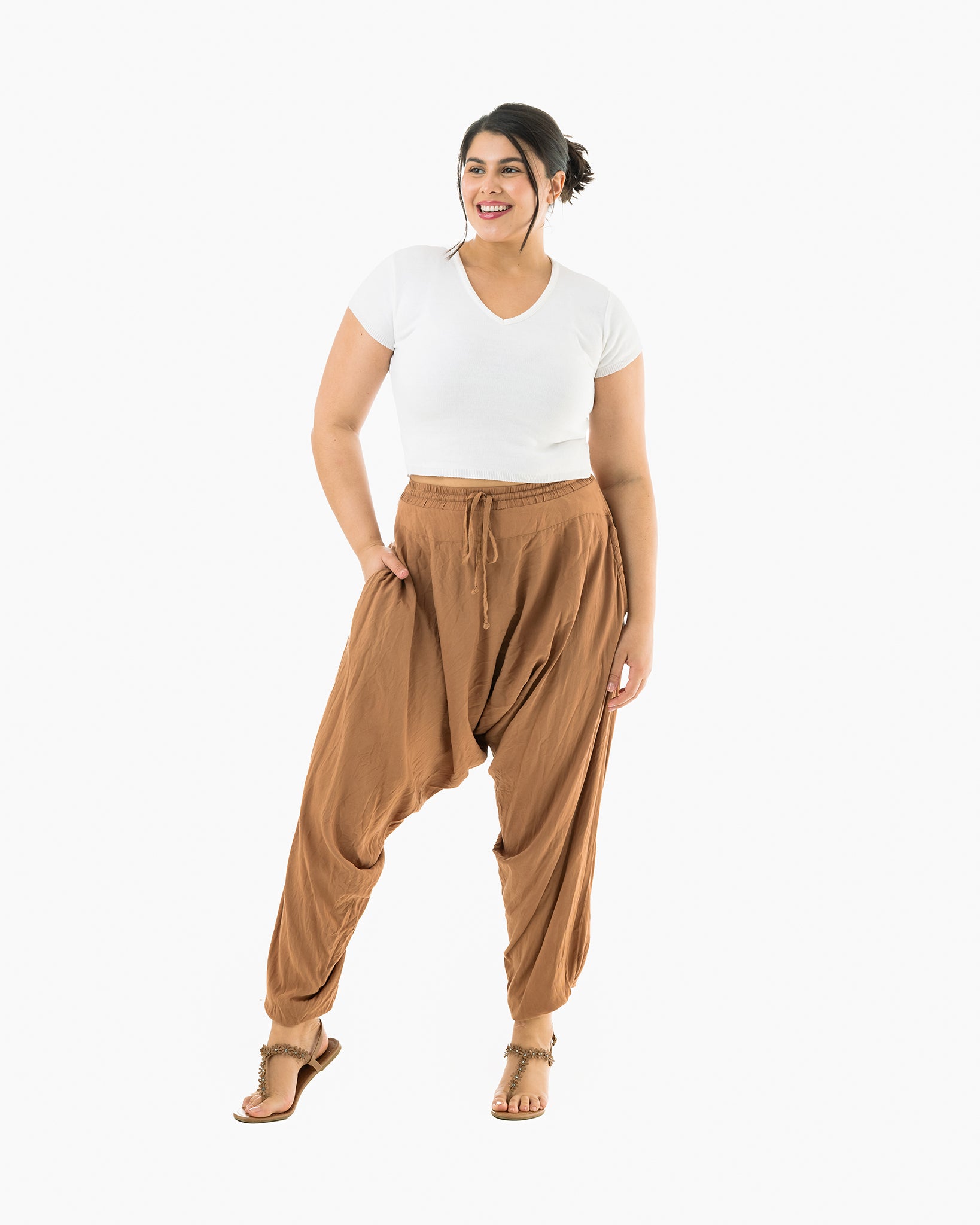balloon pants for womens#color_rust