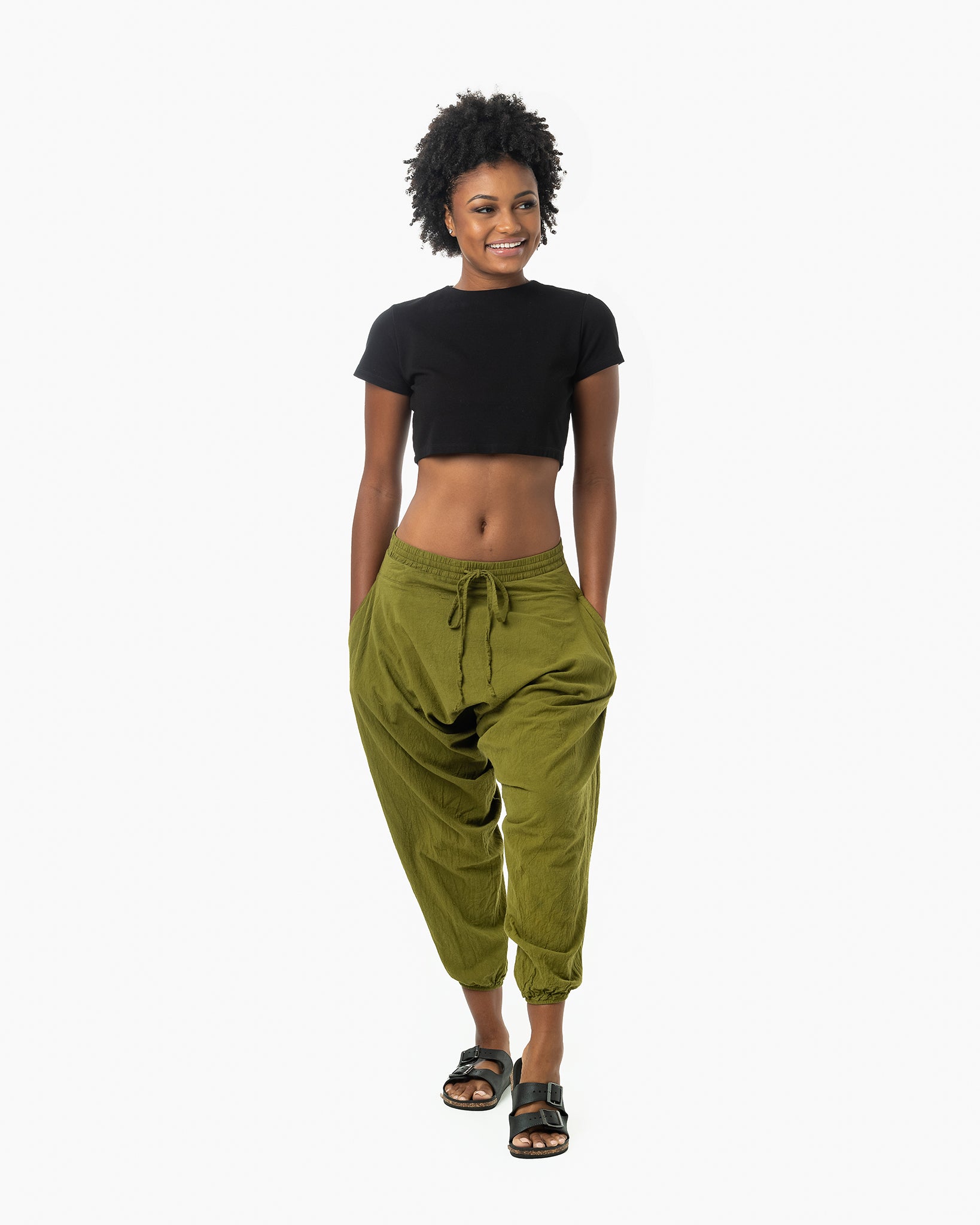 Bamboo yoga pants with folding waist – MY MUJO