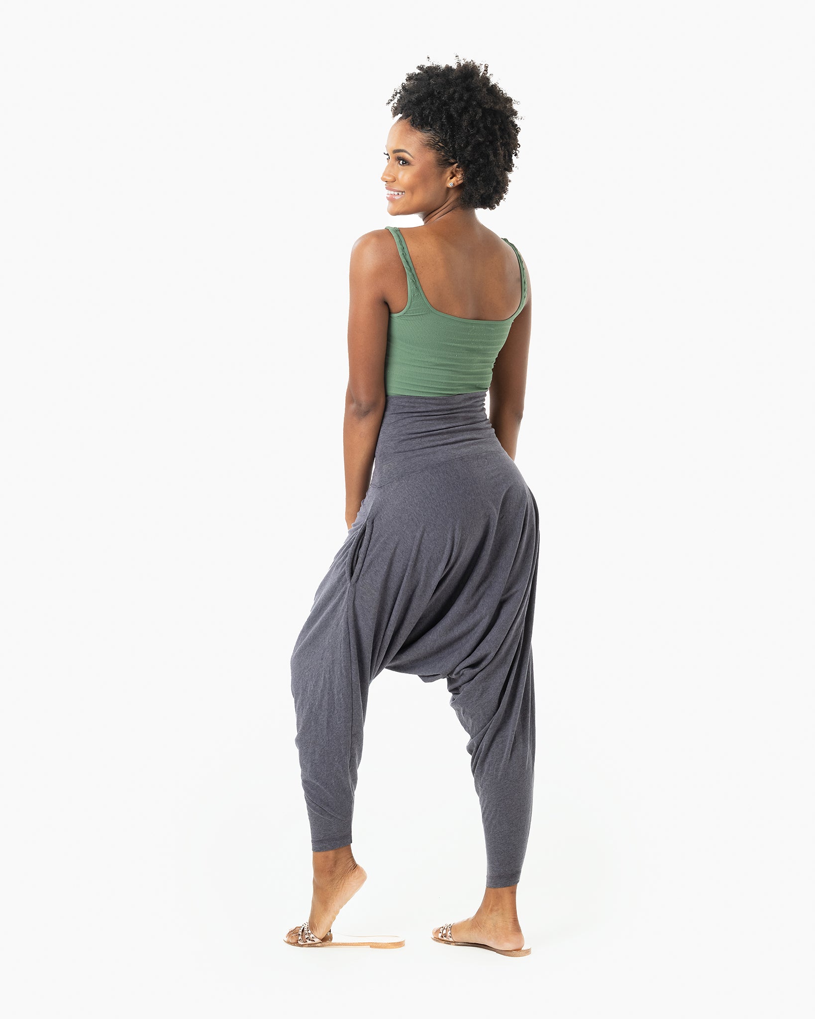 harem yoga pants #color_grey