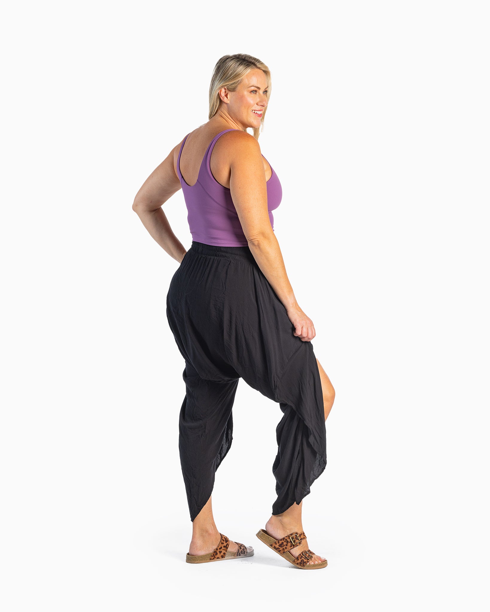 yoga pant with slits#color_black