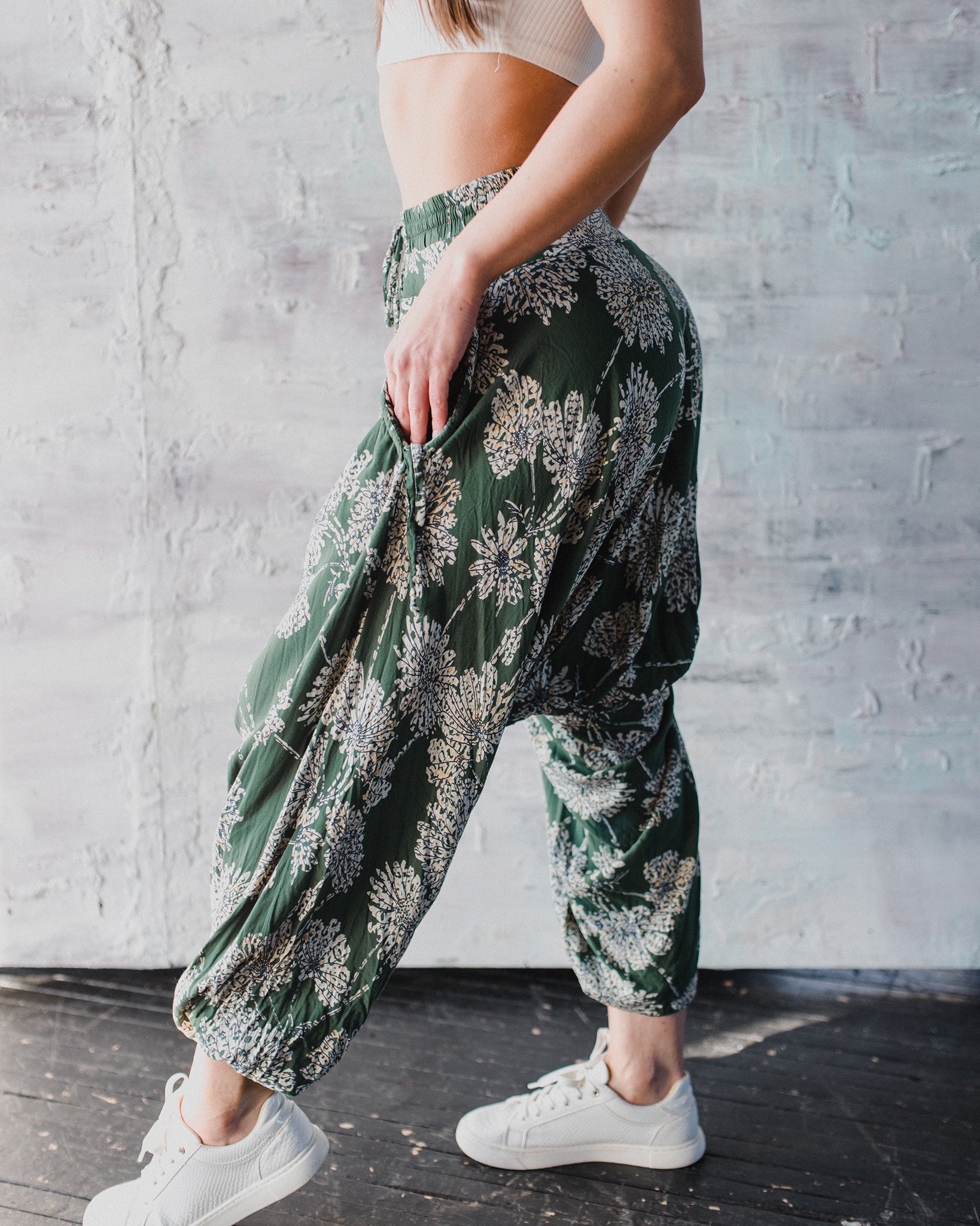 Thai Harem Pants, Floral Print