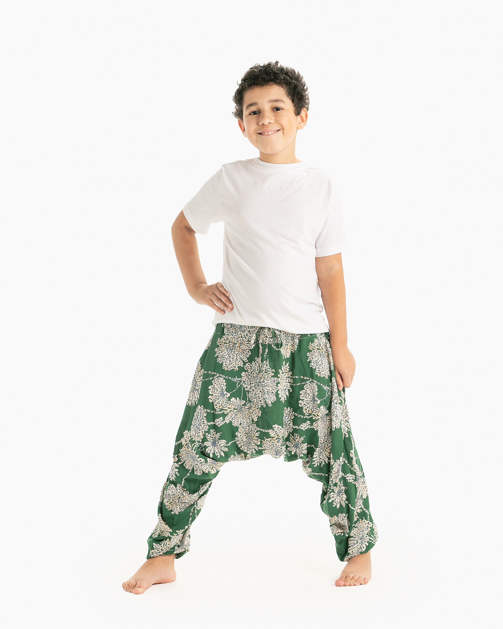 Plain Blue Kids Harem Pants | Bohemian Island