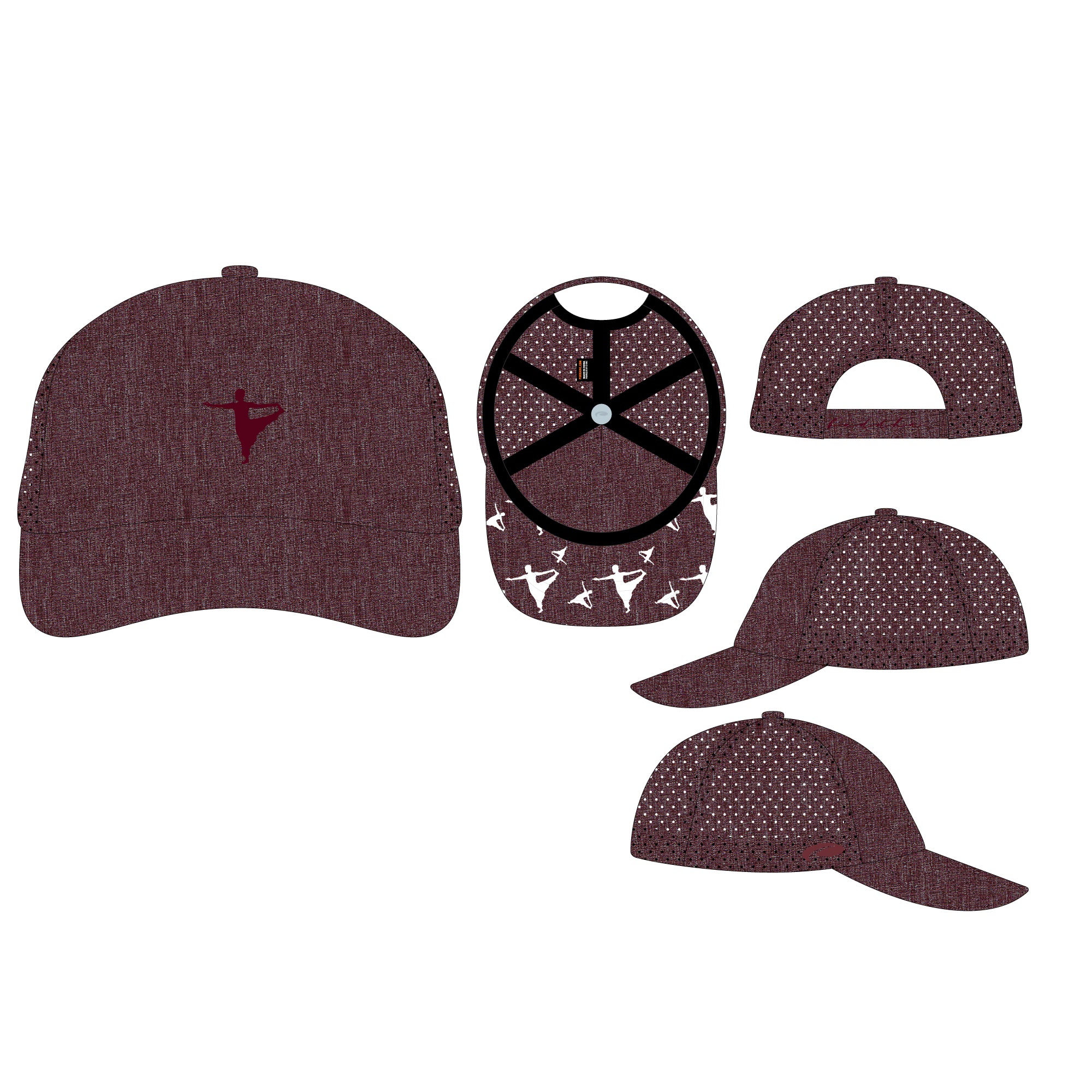Baseball fitted hat #color_maroon